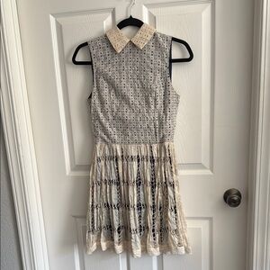 Opening Ceremony Sleeveless Sundress with Peter Pan Collar 100% silk